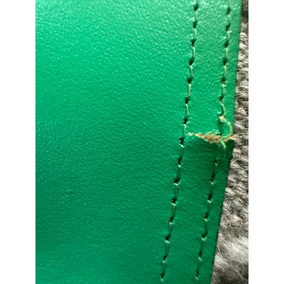 Vintage Wide Leather Hip Belt Statement 80s 90s green silver EDWARDS rare main image 5